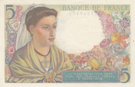 France 5 Francs Berger - 30-10-1947 Série E.152