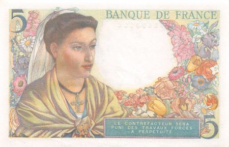 France 5 Francs Berger - 30-10-1947 Série K.152 - SPL