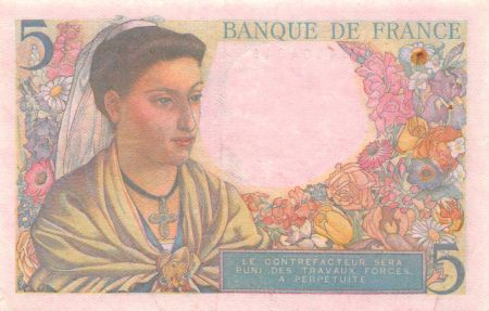 France 5 Francs Berger - 30-10-1947 Série R.154 - TTB