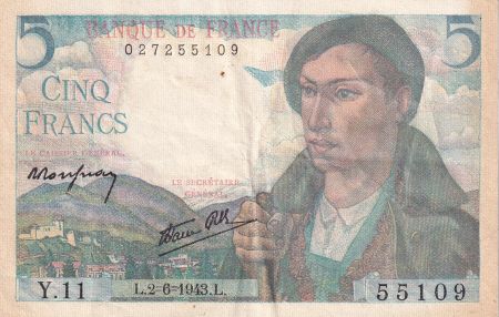 France 5 Francs Berger - années et séries variées