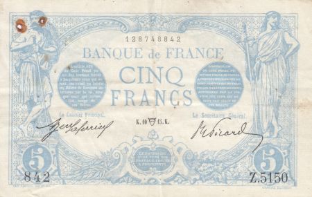 France 5 Francs Bleu  - 10-04-1915 Série Z.5150 -TTB