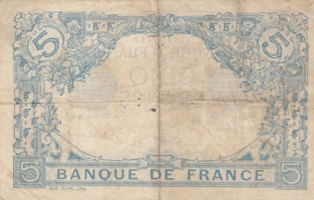 France 5 Francs Bleu  - 14-04-1913 Série J.2006 - TB+