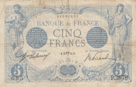 France 5 Francs Bleu  - 20-04-1914 Série P.3879 - TB