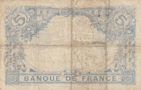 France 5 Francs Bleu  - 20-04-1914 Série P.3879 - TB