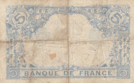 France 5 Francs Bleu  - 25-09-1912 Série Z.1104 - TTB