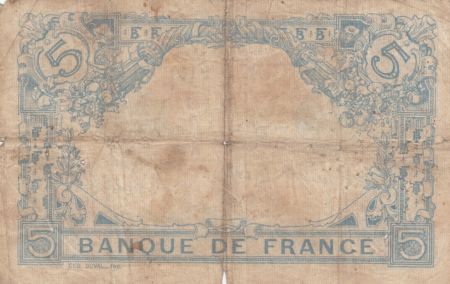 France 5 Francs Bleu  - 28-01-1913 Série x.1625 - B à TB