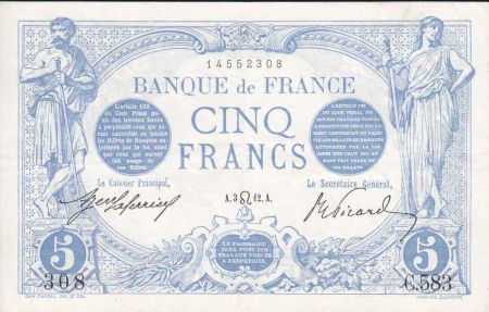 France 5 Francs Bleu - 03-07-1912 Série C.583 SUP