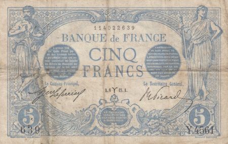 France 5 Francs Bleu - 04-03-1915 Série Y.4561