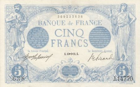 France 5 Francs Bleu - 06-11-1916 Série Z.14770 SUP+