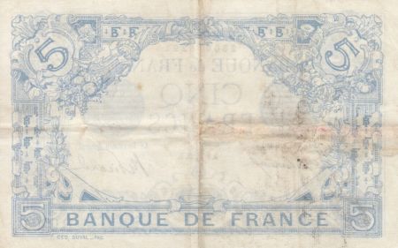 France 5 Francs Bleu - 08-12-1915 Série B.9204