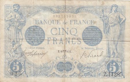 France 5 Francs Bleu - 10-05-1916 Série Z.11285