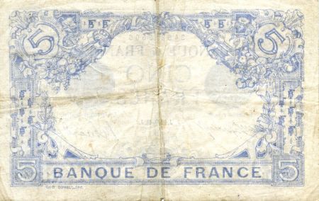 France 5 Francs Bleu - 12-09-1916 Série N.13849 - TTB