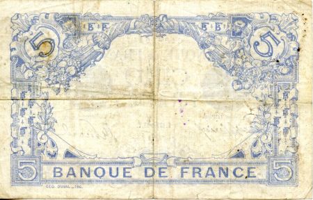 France 5 Francs Bleu - 13-11-1915 Série A.8785 - TTB