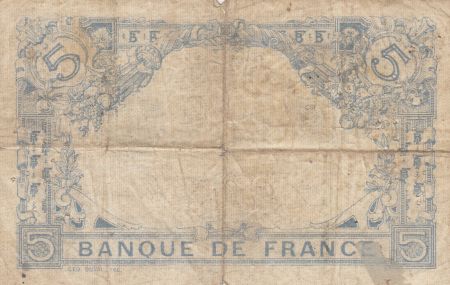 France 5 Francs bleu - 14-04-1916 - Série V.11374
