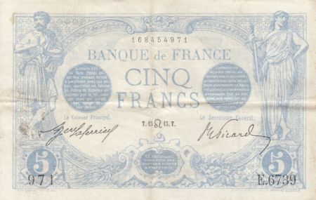 France 5 Francs Bleu - 15-07-1915 Série E.6739