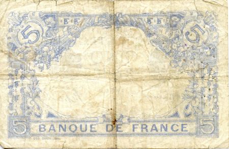 France 5 Francs Bleu - 16-04-1915 Série Q.5244 - TB
