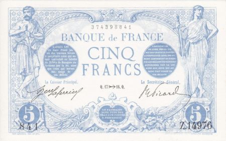 France 5 Francs Bleu - 17-11-1916 Série Z.14976