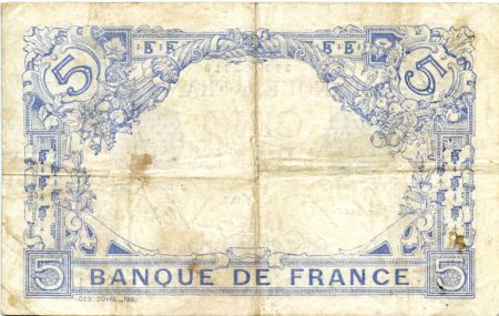 France 5 Francs Bleu - 20-03-1916 Série D.10937 - TTB