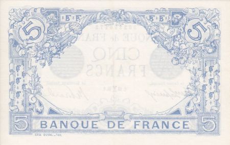 France 5 Francs Bleu - 23-02-1916 Série X.10496 SUP