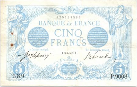 France 5 Francs Bleu - 26-11-1915 Série P.9008