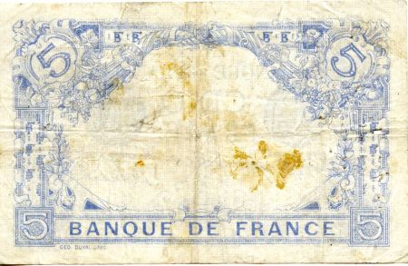 France 5 Francs Bleu - 27-07-1915 Série C.6927 - TTB