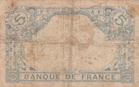 France 5 Francs Bleu - 27-12-1915 Série U.9514 - B