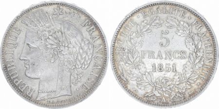 France 5 Francs Ceres IIe Republique - 1851 A Paris