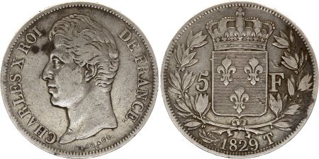 France 5 Francs Charles X - 1829 T Nantes - Argent