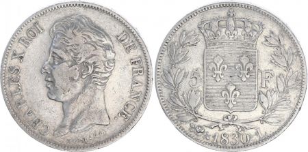 France 5 Francs Charles X - 2nd type - 1830 L Bayonne