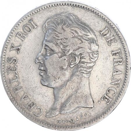 France 5 Francs Charles X - 2nd type - 1830 L Bayonne