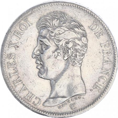 France 5 Francs Charles X - Ier type - 1826 H La Rochelle