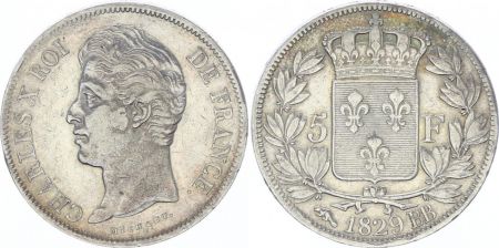 France 5 Francs Charles X - Type 2 - 1829 BB Strasbourg