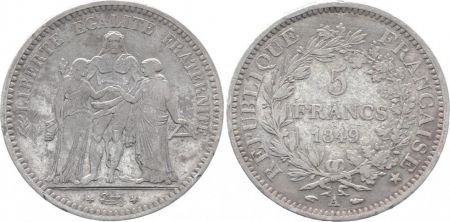 France 5 Francs Hercule - IIeme République - 1849 A Paris
