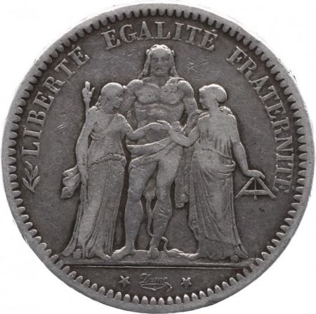 France 5 Francs Hercule - III e République - 1872 A Paris