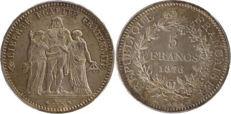 France 5 Francs Hercule - III e République - 1876 A - PCGS MS 64+