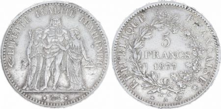 France 5 Francs Hercule - III e République - 1877 A Paris