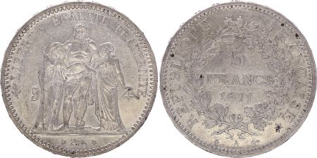 France 5 Francs Hercule - III e République 1871 A Paris