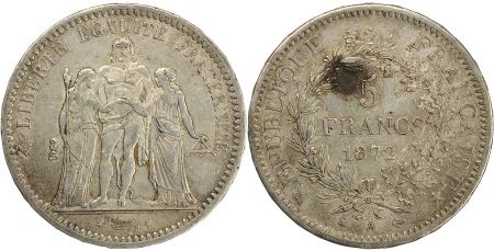 France 5 Francs Hercule - IIIeme République - 1872 A Paris