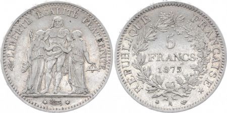 France 5 Francs Hercule - IIIeme République - 1875 A Paris