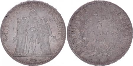 France 5 Francs Hercule - IIIeme République - 1876 A Paris - TTB+