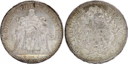 France 5 Francs Hercule 1873 A - Paris - SUP + - Argent