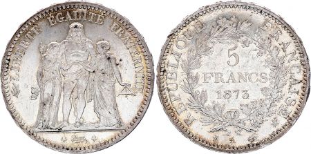 France 5 Francs Hercule 1873 A - Paris - SUP  - Argent