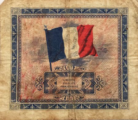 France 5 Francs Impr. américaine (drapeau) - 1944 - TB