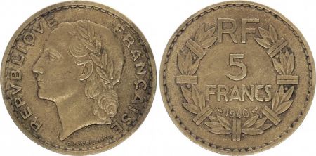 France 5 Francs Lavrillier - 1940