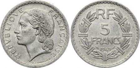 France 5 Francs Lavrillier - 1949 - SUP