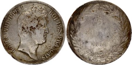 France 5 Francs Louis-Philippe 1830 A Paris Argent - en creux