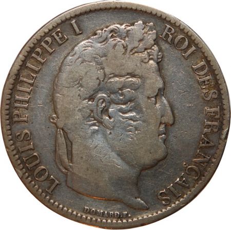 France 5 Francs Louis Philippe 1831 H La Rochelle Tête Laurée Tranche En Relief