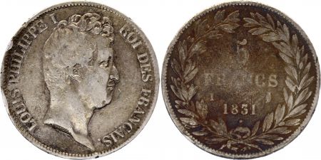 France 5 Francs Louis-Philippe 1831 I Limoges Argent - en creux