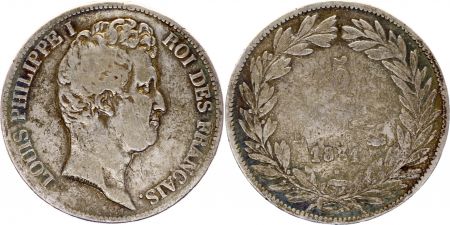 France 5 Francs Louis-Philippe 1831 L Bayonne Argent - en creux