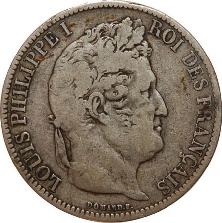 France 5 Francs Louis Philippe 1831 Ma Marseille Tête Laurée Tranche En Creux